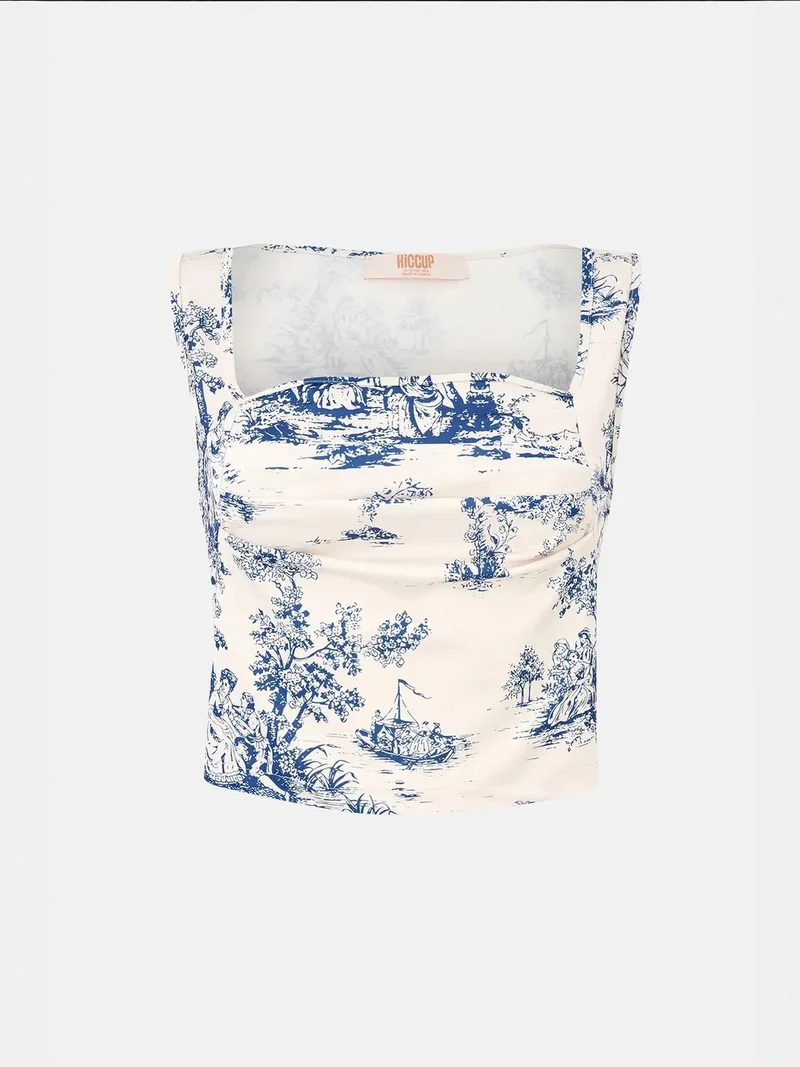 HICCUP Sleeveless Printed Blouse