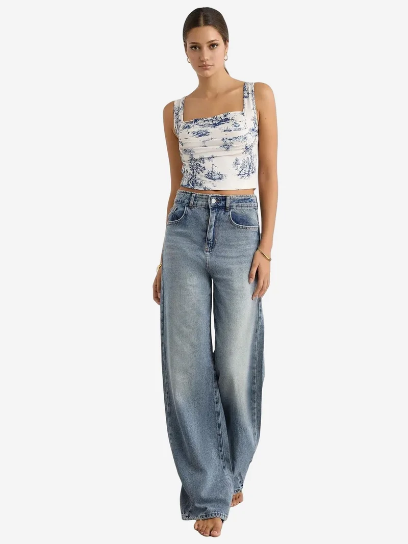 HICCUP Sleeveless Printed Blouse