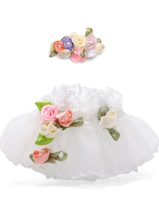 White Dress With Pink Flower