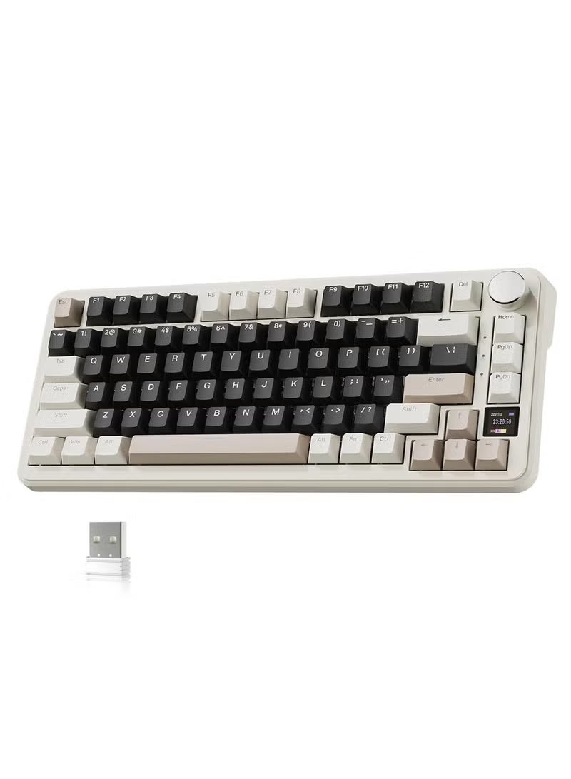 X85 Pro Wireless Gaming Keyboard, Hot-Swap, Tri-Mode (BT 5.1/2.4Ghz/Type-C), Gasket, TFT Display and Knob, 75% Layout, PBT Keycaps, QMK Customization, for PC/MAC