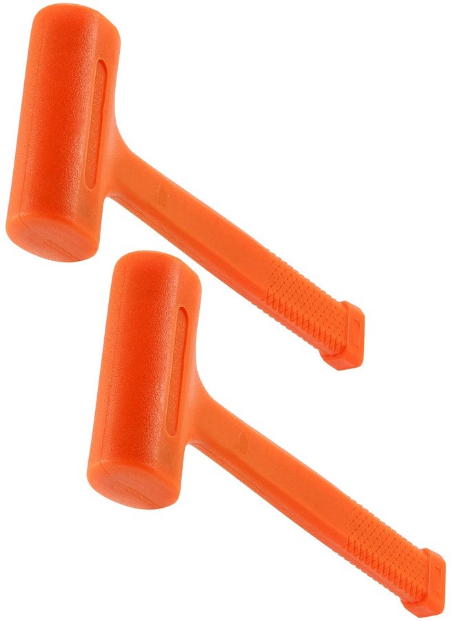 MUKLEI 2 Piece 4 Lb 14" x 5.3" Dead Blow Hammer Orange, Durable Rebound Resistant Dead Blow Hammer with Non-Slip Grip, Non-Marring Dead Blow Mallet - Image 1