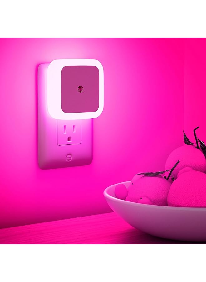 The Bros Night Light, Night Lights Plug into Wall [4 Pack], Nightlight Night Light for Kids, Plug in Night Light for Adults Bedroom Soft for Kids Bedroom, Bathroom, Hallway, Kitchen Auto-On/Off (Pink) - Image 1