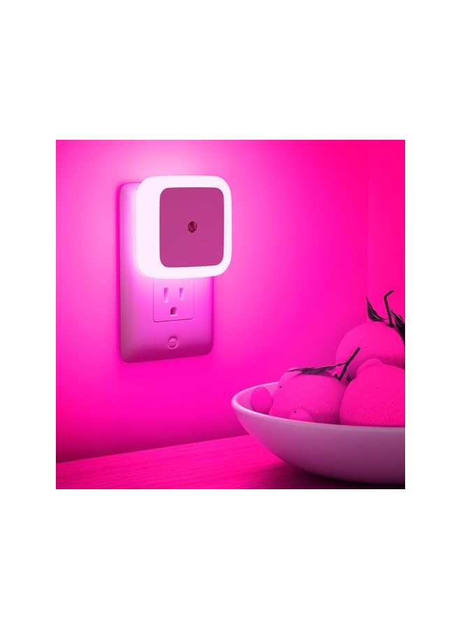 The Bros Night Light, Night Lights Plug into Wall [4 Pack], Nightlight Night Light for Kids, Plug in Night Light for Adults Bedroom Soft for Kids Bedroom, Bathroom, Hallway, Kitchen Auto-On/Off (Pink) - Image 2