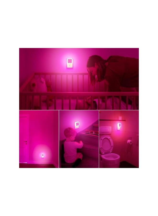 The Bros Night Light, Night Lights Plug into Wall [4 Pack], Nightlight Night Light for Kids, Plug in Night Light for Adults Bedroom Soft for Kids Bedroom, Bathroom, Hallway, Kitchen Auto-On/Off (Pink) - Image 4