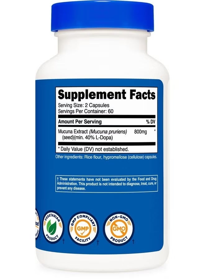 Nutricost, Mucuna Pruriens, 120 Capsules (400 mg per Capsule) - Image 3