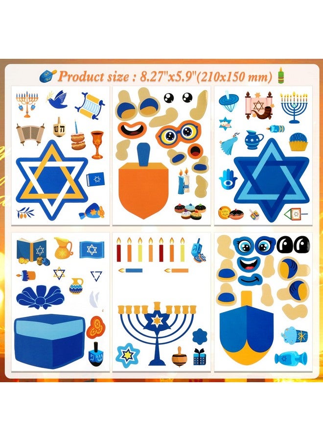 HOWAF 24-Piece Hanukkah Craft Kit - DIY Menorah Scene with Stickers for Home & Classroom Activities - Image 3