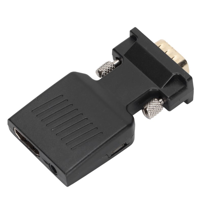 محول HDMI إلى VGA: دقة 1080P ومادة ABS - مزامنة الصوت والفيديو مع سداسية 3.5 مم، تصميم برغي متين، محول مناسب لصالات السينما المنزلية والعروض التجارية وأجهزة الكمبيوتر المكتبية والأجهزة المحمولة - Image 3