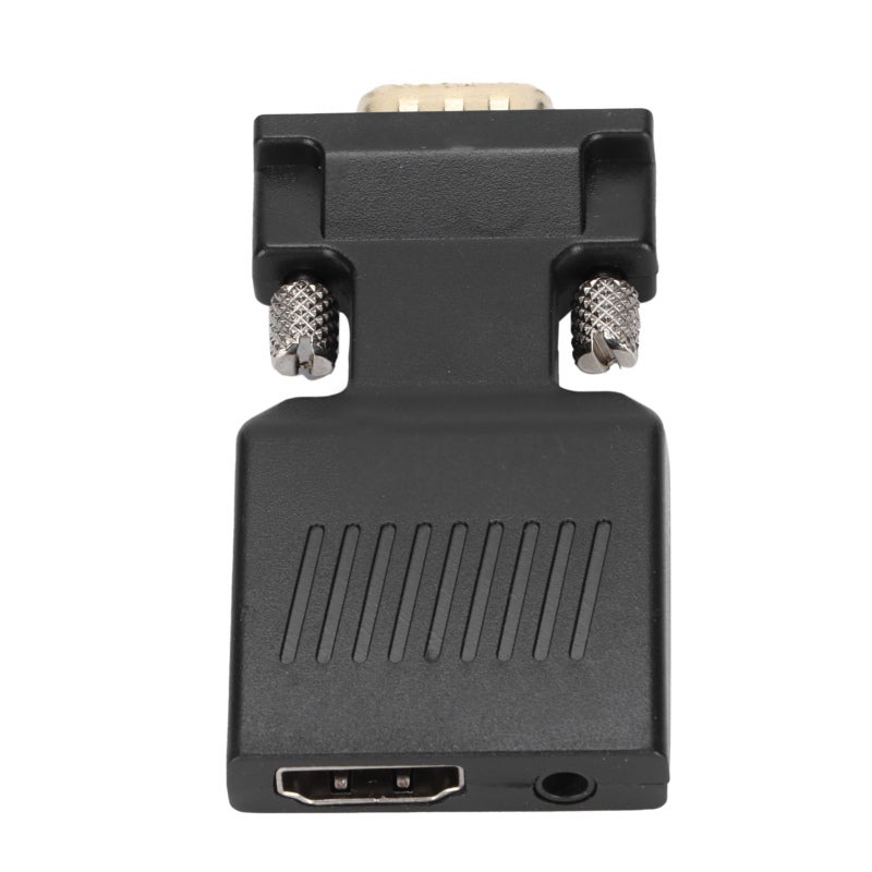 محول HDMI إلى VGA: دقة 1080P ومادة ABS - مزامنة الصوت والفيديو مع سداسية 3.5 مم، تصميم برغي متين، محول مناسب لصالات السينما المنزلية والعروض التجارية وأجهزة الكمبيوتر المكتبية والأجهزة المحمولة - Image 1
