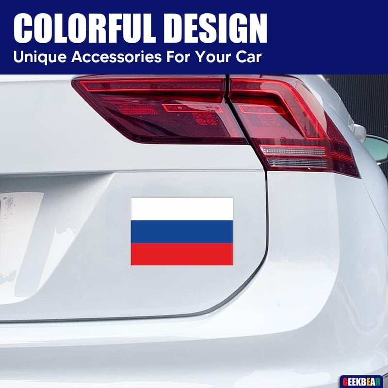 GEEKBEAR National Flag Car Magnet (Russia, 2 Pack) - Reflective Waterproof Durable Magnetic Sign - 6 x 4 in - Image 3