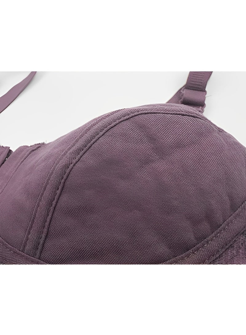 REOCLE Women's Zip Front Closure Bra Wirefree Post-Surgery Bra Workout Gym Yoga Sports Bras with Adjustable Straps  - Image 5