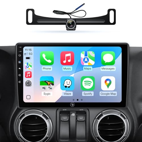 AINAVIGO Car Radio for Jeep Wrangler JK Compass Grand Cherokee Dodge Ram Upgrade Stereo Wireless CarPlay Android Auto Touch Screen/Android13/Bluetooth/GPS Navigation/HD Backup Camera - Image 1
