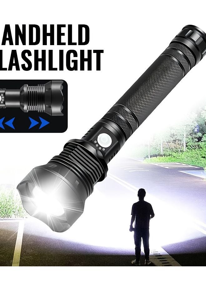 Zoomable USB Rechargeable LED Flashlight 5 Modes Battery Level Display Emergency Work Light - Image 3