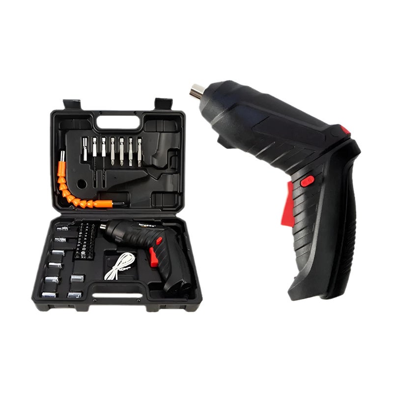 Electric Screwdriver - Rechargeable electric screwdriver set with 47 attachments, perfect for tackling various tasks with ease and precision in your home or workshop. - Image 1