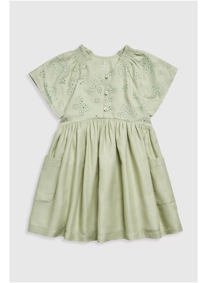mothercare Green Embroidered Dress  - Image 1