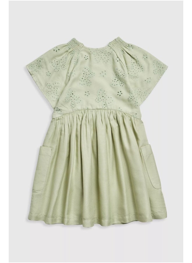 mothercare Green Embroidered Dress  - Image 2