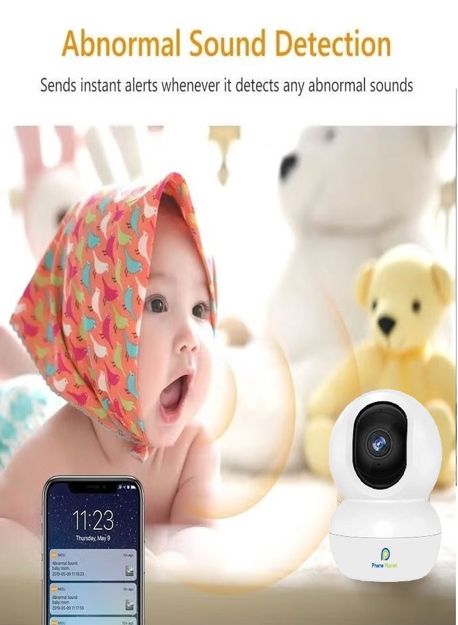 Phone Planet Three Smart Home Security surveillance cameras 3 megapixels 360 degree viewing angle and human detection for additional security SD card up to 256 GB night vision - Image 4