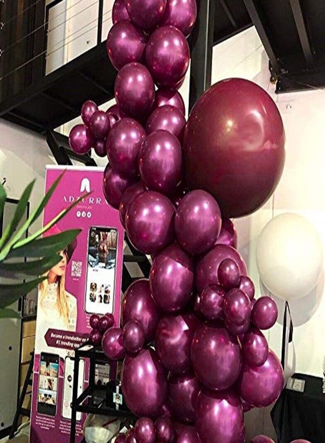 PartyWoo Metallic Hot Pink Balloons 100pcs Different Sizes of 18 12 10 5 Inch Chorme Dark Pink Magenta Fuchsia Balloon Arch Kit Garland for Wedding Birthday Baby Shower Party Decorations Pink-G114 - Image 5