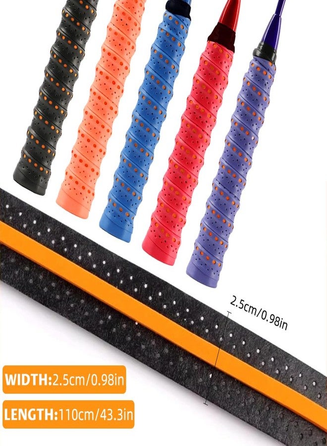 Proberos® 5 Pcs Badminton Racket Grip Tape, Anti Slip Sweat Absorption Badminton Racket Grip Tape, Colorful Overgrips for Racket Sports Pickleball Racket, Tennis Racket, Fishing Rod - Image 2