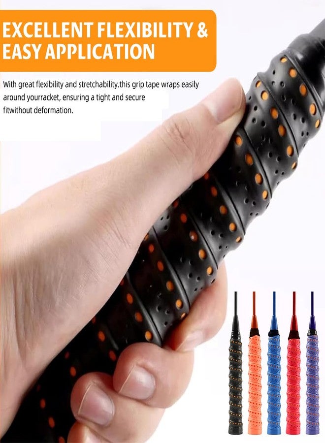 Proberos® 5 Pcs Badminton Racket Grip Tape, Anti Slip Sweat Absorption Badminton Racket Grip Tape, Colorful Overgrips for Racket Sports Pickleball Racket, Tennis Racket, Fishing Rod - Image 3