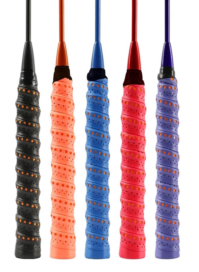 Proberos® 5 Pcs Badminton Racket Grip Tape, Anti Slip Sweat Absorption Badminton Racket Grip Tape, Colorful Overgrips for Racket Sports Pickleball Racket, Tennis Racket, Fishing Rod - Image 1