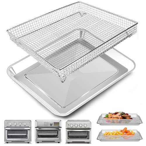 GWY Air Fryer Basket Tray Replacement for Cuisinart TOA-60 TOA-65 TOA-70 Toaster Air Fryer Convection Oven, 12.4 * 11'' Mesh Air Fryer Steel Basket Wire Rack Accessories Parts, Dishwasher Safe - Image 1