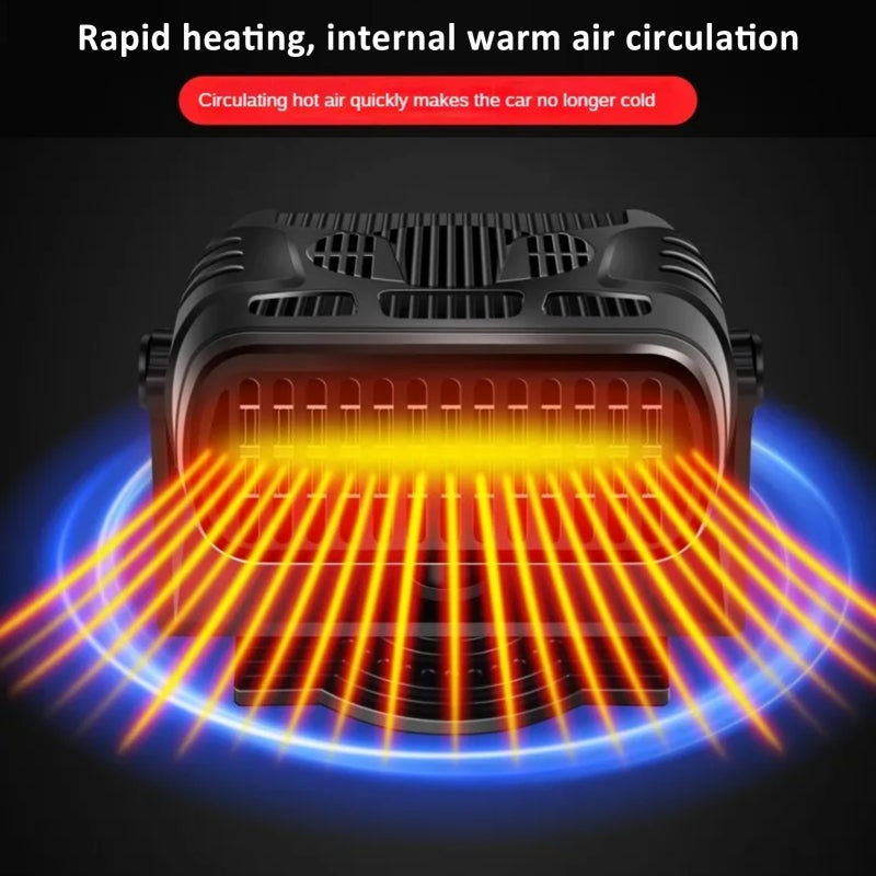 Car Heater, Multi-Function Portable Car Heater, 120W 12V Car Heater That Plugs Into Lighter, 360° Adjustment, Quick Heating Defrost and Defogging - Image 3