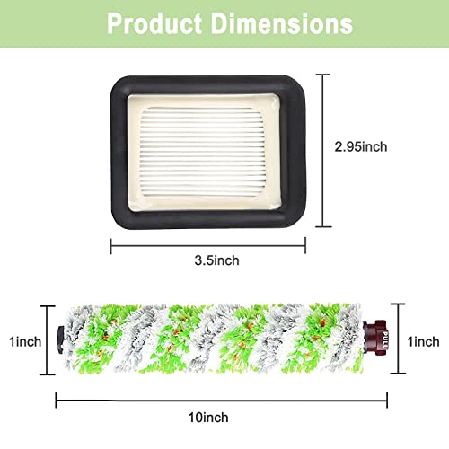 Bvhonwe 8 Pack Replacement Parts for Bissell CrossWave Pet Pro 2306A & CrossWave 1785 Series 3888A Vacuum Cleaner, 4 Pack 2460 Brush Rolls, 4 Pack 1866 Filters, Compare to Part 1613568&161-3568, 1608684 - Image 5