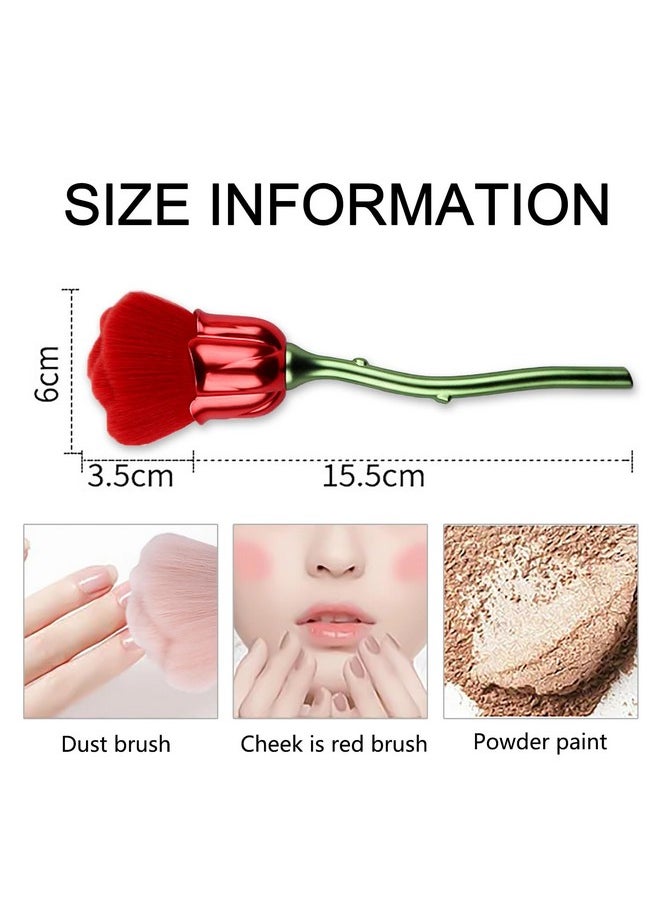 DANNEASY - 2Pcs Roseshape Nail Dust Brush Acrylic Nail Brushes For Cleaning Dust Dip Powder Brush Fluffy Makeup Brush Blush Brush Nail Duster Brush Manicure Brush For Nails Clean Up - Image 1