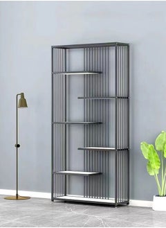 fashionhome Multifunction Multi-Tiers Luxury Design Product Display Rack Floor Storage Shelves Cabinet Storage Organizer Bookcase for Living Room Home Office Furniture 120x30x200 cm  - Image 1