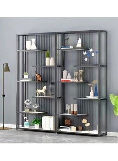 fashionhome Multifunction Multi-Tiers Luxury Design Product Display Rack Floor Storage Shelves Cabinet Storage Organizer Bookcase for Living Room Home Office Furniture 120x30x200 cm  - Image 4