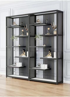 fashionhome Multifunction Multi-Tiers Luxury Design Product Display Rack Floor Storage Shelves Cabinet Storage Organizer Bookcase for Living Room Home Office Furniture 120x30x200 cm  - Image 5