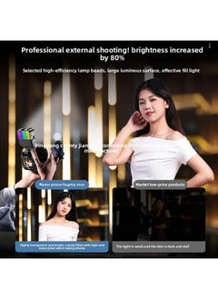 General Mini Portable Fill Light Selfie Mobile Phone Live Photo Lighting Light RGB Full Color SLR Camera Pocket Fill-Specifications:Three Colors 【flagship Model】 Fill Light + Hot Shoe Clip + Clip  - Image 3
