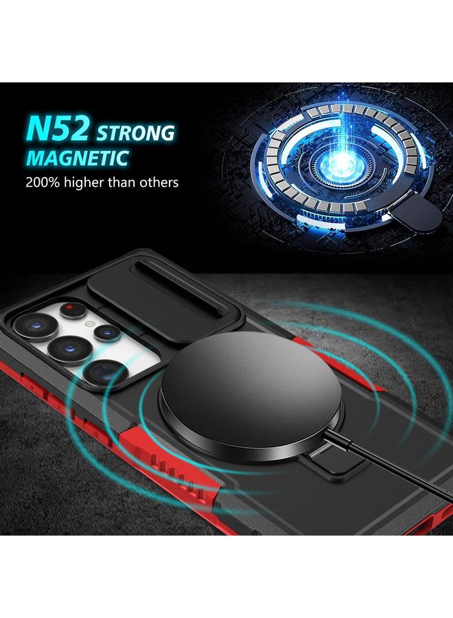 اس-توب جراب لهاتف Samsung Galaxy S24 Ultra 5G مع حامل منزلق Camshield MagSafe من مادة TPU الهجينة لهاتف الكمبيوتر الشخصي - Image 5