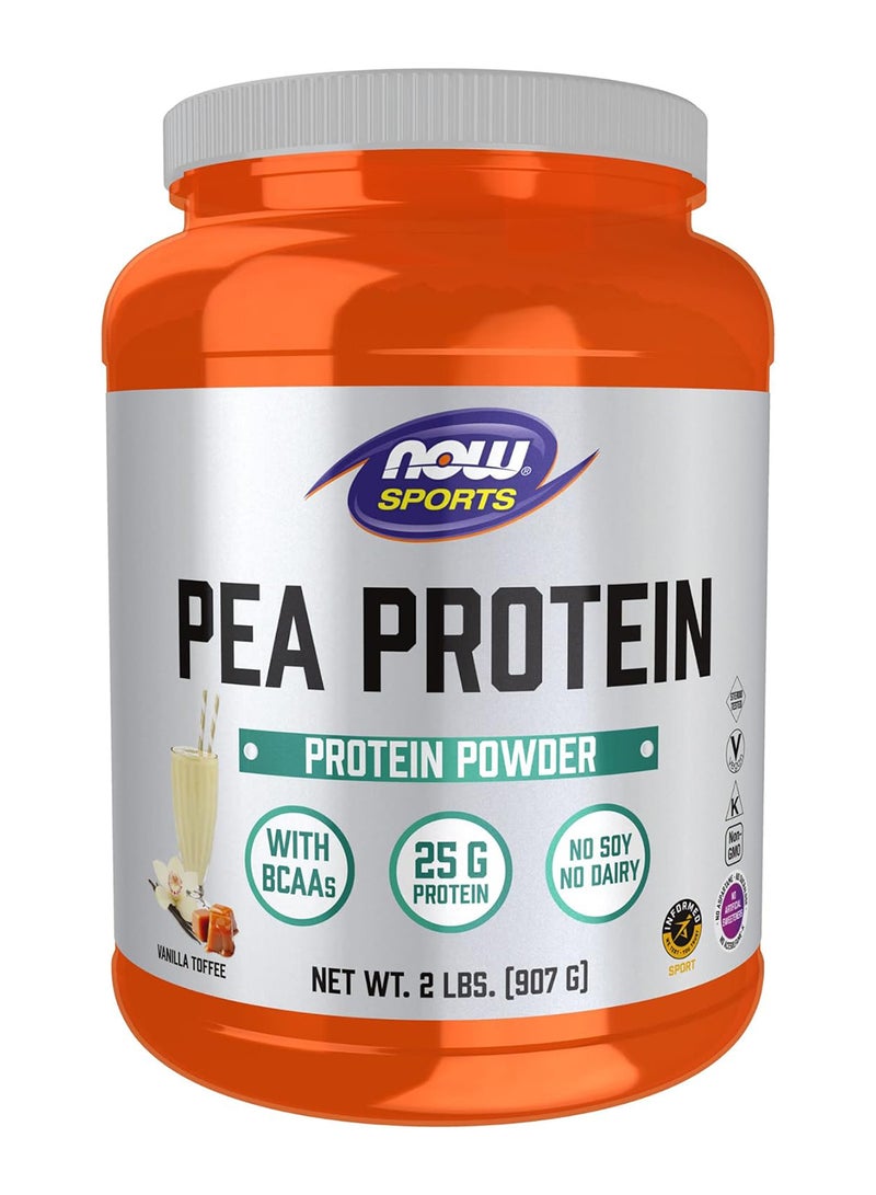 now Sports, Pea Protein, Vanilla Toffee, 2 Lbs (907 G) - Image 1