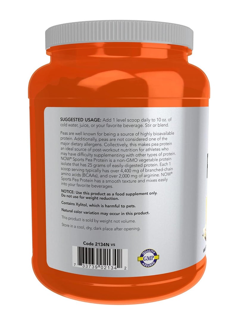 now Sports, Pea Protein, Vanilla Toffee, 2 Lbs (907 G) - Image 2