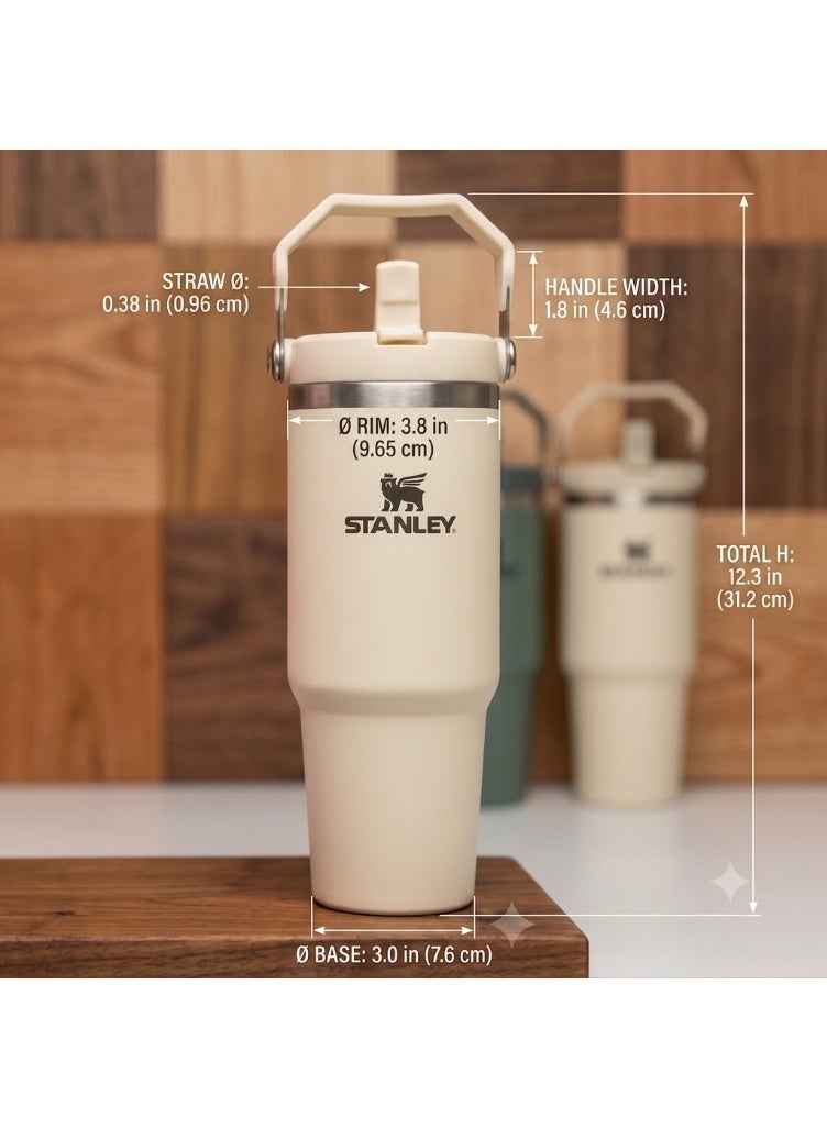 Stanley Stainless Steel Tumbler - Vacuum Insulated Water Bottle for Home, Office or Car Reusable Cup with Straw Leak Resistant Flip Cold for 12 Hours or Iced for 2 Days, 30oz (CREAM COLOR) - Image 2