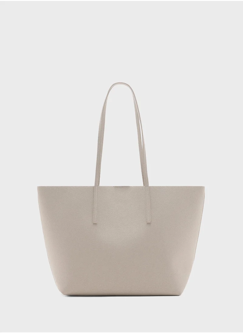 MANGO Double Handle Shopper Bag