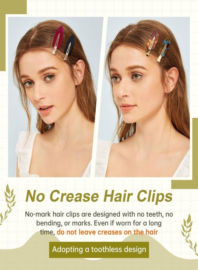 Mesovor 8 PCS No Bend Creaseless Hair Clips for Women, No Crease Non Slip Mini Flat Acrylic Hairclips for Hair Styling, Bangs, Makeup Application and Face Wash (Black, Red, Marble) - Image 4