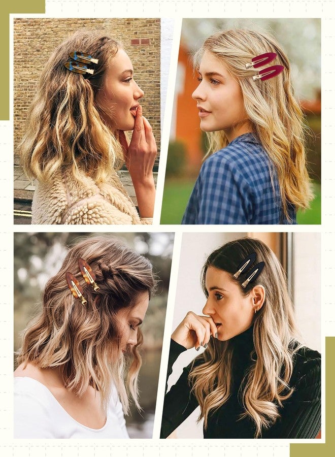 Mesovor 8 PCS No Bend Creaseless Hair Clips for Women, No Crease Non Slip Mini Flat Acrylic Hairclips for Hair Styling, Bangs, Makeup Application and Face Wash (Black, Red, Marble) - Image 5