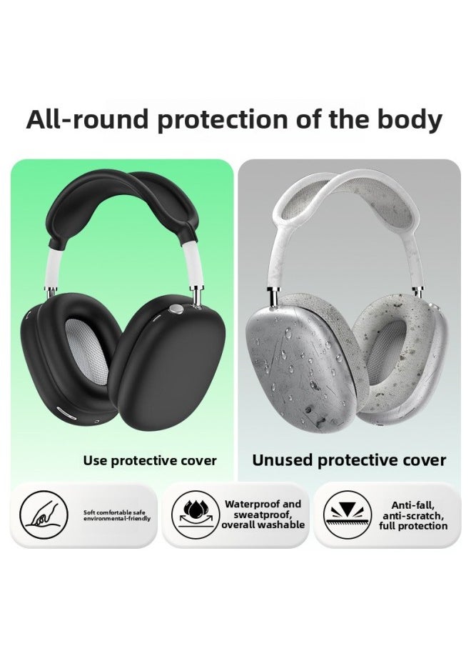 Generic - Suitable For Apple Airpodsmax Protective Cover Silicone Airpodsmax Ear Mask Airpods Max Head Beam-Colour:Silicone*silver White 4-piece Set (net Pad*1+headband Cover*1+shell Cover*1 Pair+ear Pad Cover*1 Pair)-Applicable Model:Airpods Max 1/2 Generation Universal - Image 1