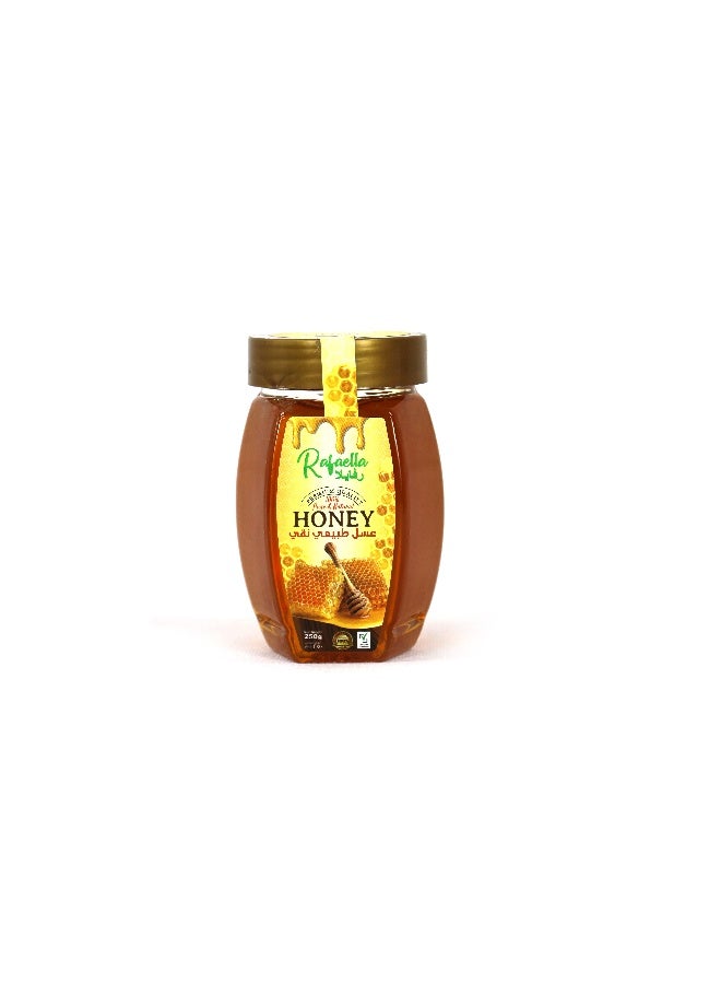 Rafaella Natural Honey Hexa Jar, 250g | Premium Quality | 100% Pure Honey | No Added Sugar or Preservatives - Image 1