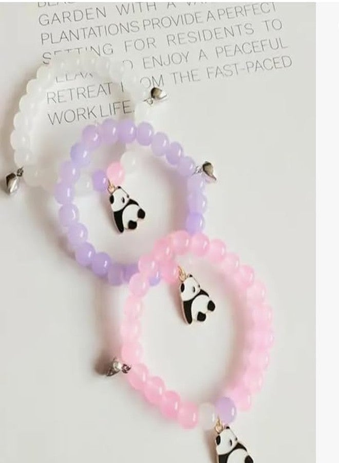 needs collection Needs Panda Friendship Bracelets, Matching Bracelets for Couples, Handmade Beaded BFF Bracelets for 3, Valentine's Day Birthday Gifts for Women - Image 4