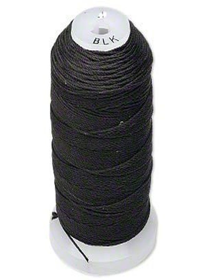 Simply Silk Beading Thread Cord Size FF Black 0.015 Inch 0.38mm Spool 115 Yards for Stringing Weaving Knotting
