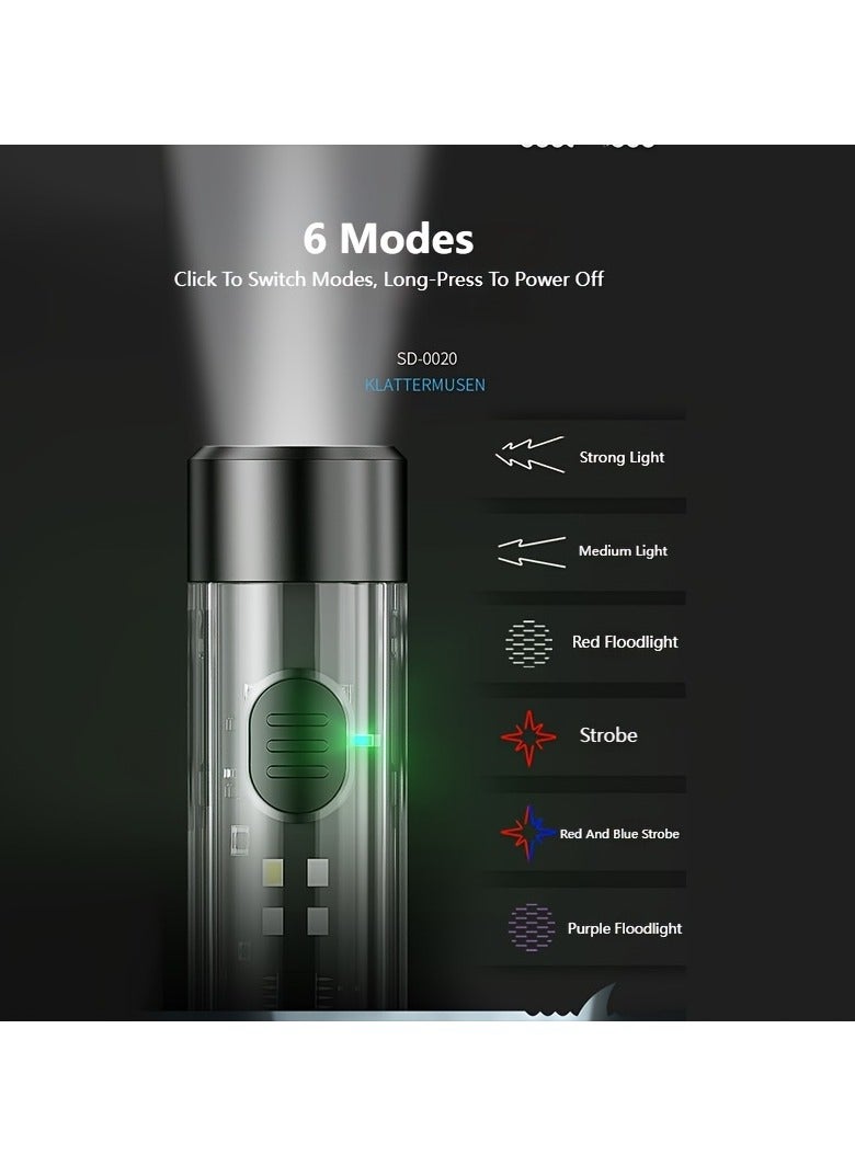 SMILING SHARK Mini Work Light, Small COB Keychain Light, Super Bright Rechargeable Waterproof Flashlight With Keychain, For Family Daily Use, Outdoor Activities, Emergencies - Image 4