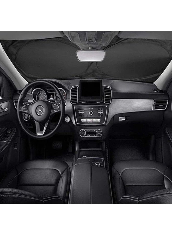 عسافكو  Assafco مظلة شمس للزجاج الأمامي للسيارة مع حقيبة تخزين – مظلة حماية من الحرارة والأشعة فوق البنفسجية، تصميم قابل للطي وسهل التركيب، مناسبة لمعظم أنواع السيارات - Image 4