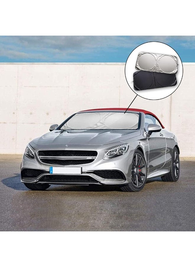 عسافكو  Assafco مظلة شمس للزجاج الأمامي للسيارة مع حقيبة تخزين – مظلة حماية من الحرارة والأشعة فوق البنفسجية، تصميم قابل للطي وسهل التركيب، مناسبة لمعظم أنواع السيارات - Image 5
