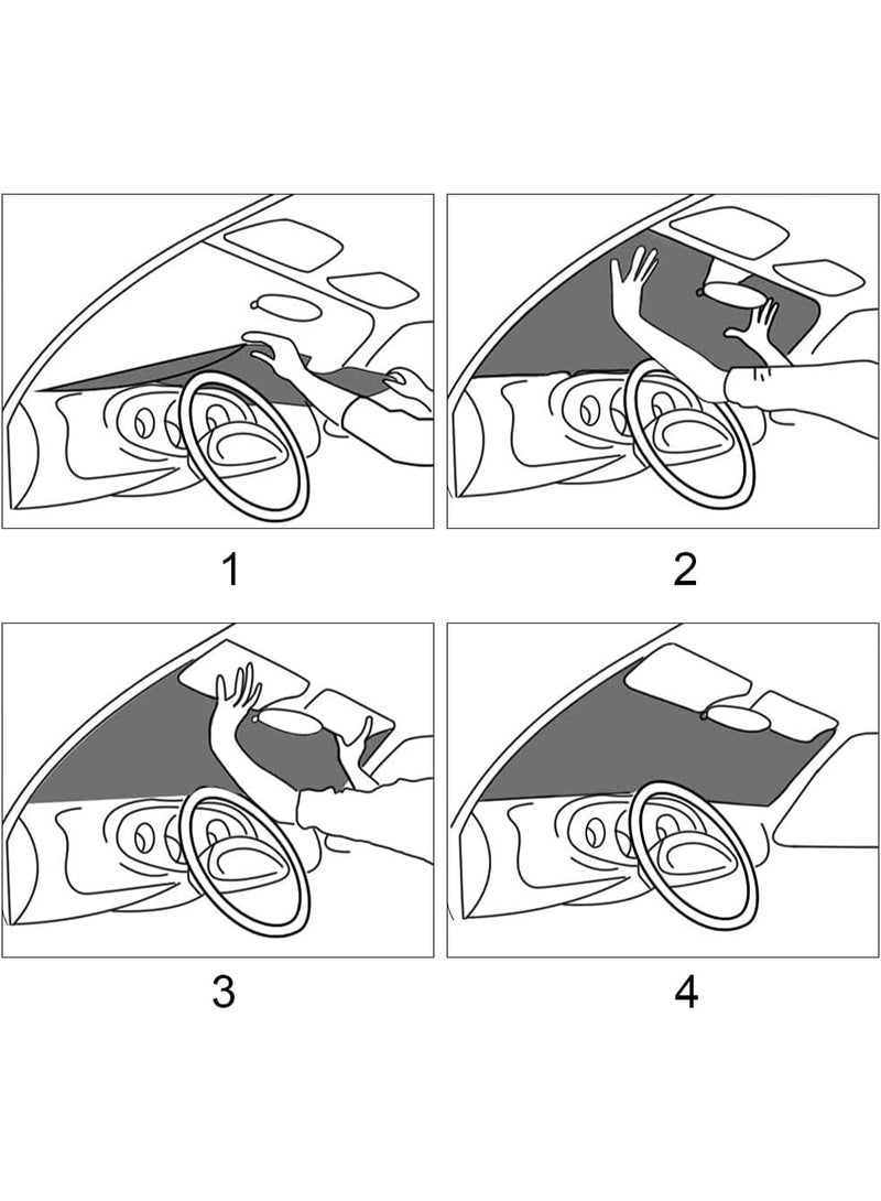 عسافكو  Assafco مظلة شمس للزجاج الأمامي للسيارة مع حقيبة تخزين – مظلة حماية من الحرارة والأشعة فوق البنفسجية، تصميم قابل للطي وسهل التركيب، مناسبة لمعظم أنواع السيارات - Image 2