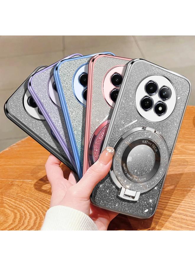 اس-توب جراب لهاتف Realme 12 5G مطلي بطبقة لامعة متدرجة اللون مع حامل دائري من مادة TPU - Image 2