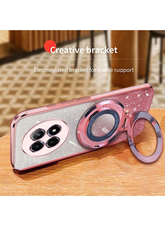 اس-توب جراب لهاتف Realme 12 5G مطلي بطبقة لامعة متدرجة اللون مع حامل دائري من مادة TPU - Image 5