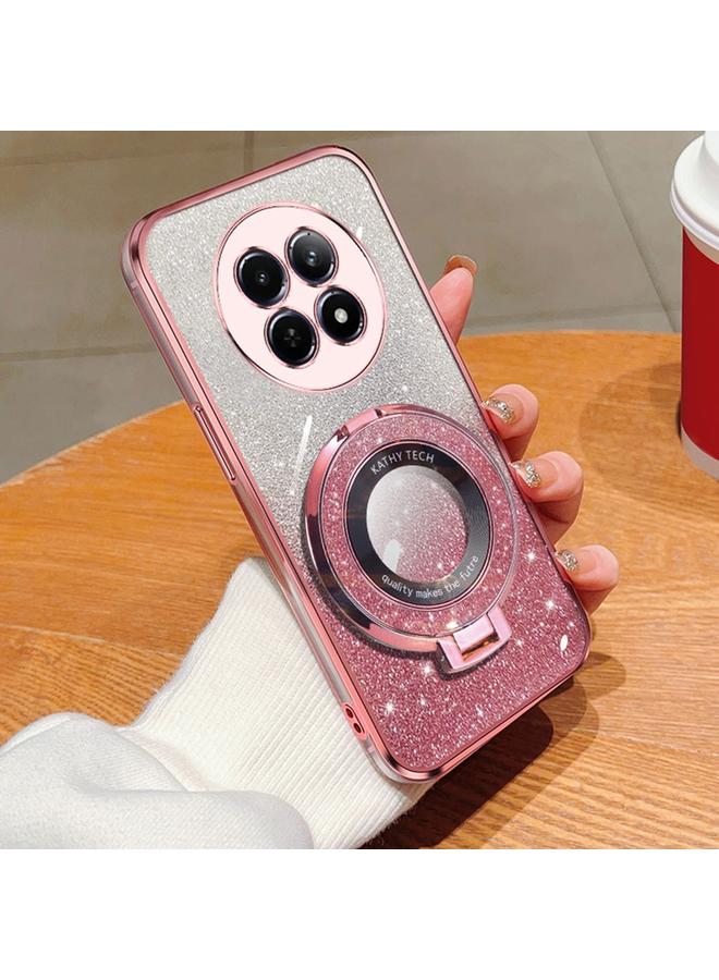 اس-توب جراب لهاتف Realme 12 5G مطلي بطبقة لامعة متدرجة اللون مع حامل دائري من مادة TPU - Image 1